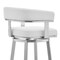 Armen Living Lorin 30" White Faux Leather and Brushed Stainless Steel Swivel Bar Stool LCLRBABSWH30 - alternate 8